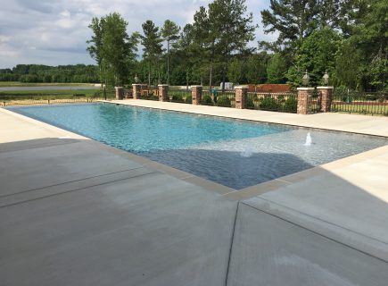 Geometric Pool with Bubbler Fountains