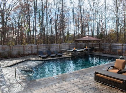 Luxury Backyard Geometric Pool with Spa