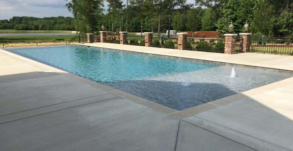 Geometric Pool with Bubbler Water Features