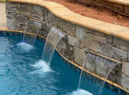 swimming pools with water fall in Huntsville