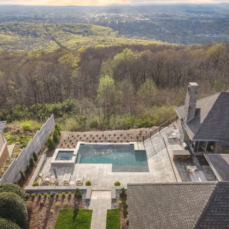 luxury geometric pool in the hills